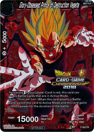 Glory-Obsessed Prince of Destruction Vegeta (P-063) [Tournament Promotion Cards] | Black Swamp Games