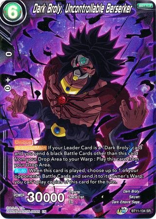 Dark Broly, Uncontrollable Berserker (BT11-134) [Vermilion Bloodline 2nd Edition] | Black Swamp Games