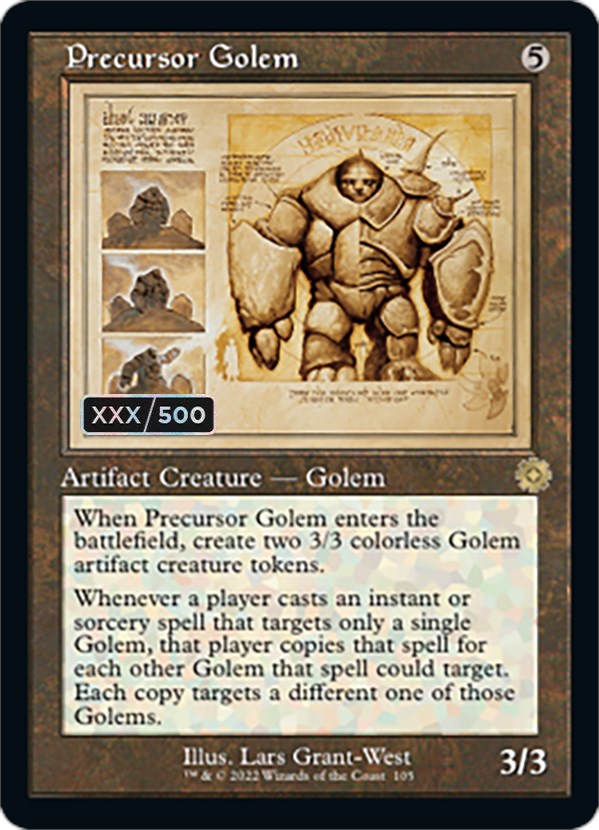 Precursor Golem (Retro Schematic) (Serialized) [The Brothers' War Retro Artifacts] | Black Swamp Games