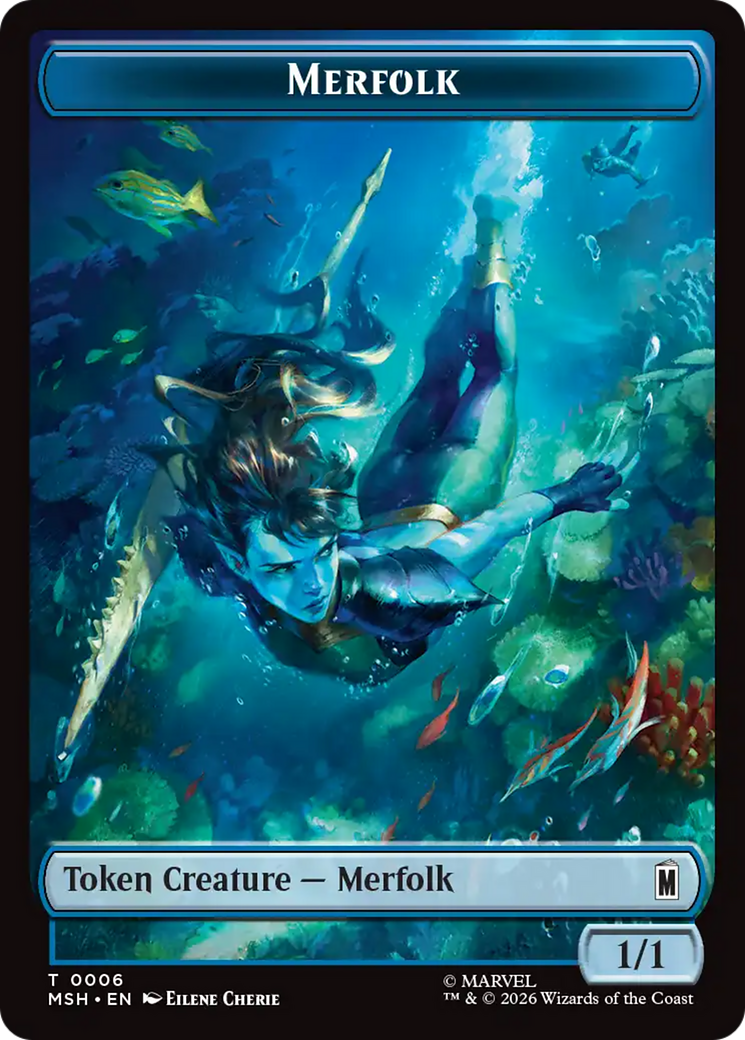 Council of Reeds (008) // Merfolk (006) Double-Sided Token [Marvel Super Heroes Commander Tokens] | Black Swamp Games