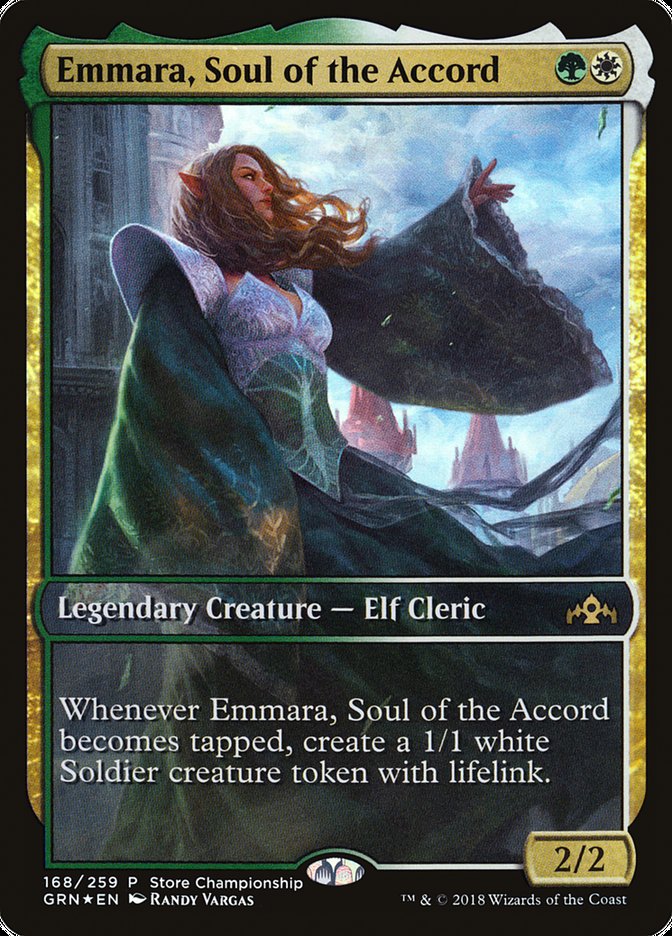 Emmara, Soul of the Accord (Store Championship) (Full Art) [Guilds of Ravnica Promos] | Black Swamp Games