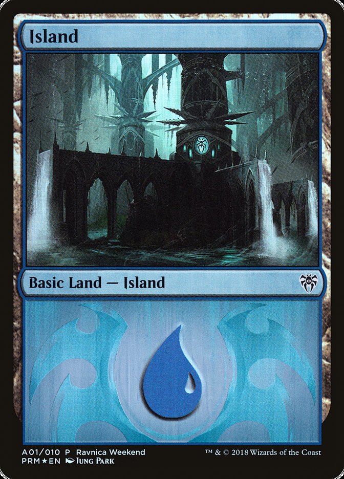 Island (A01) [Ravnica Allegiance Ravnica Weekend] | Black Swamp Games