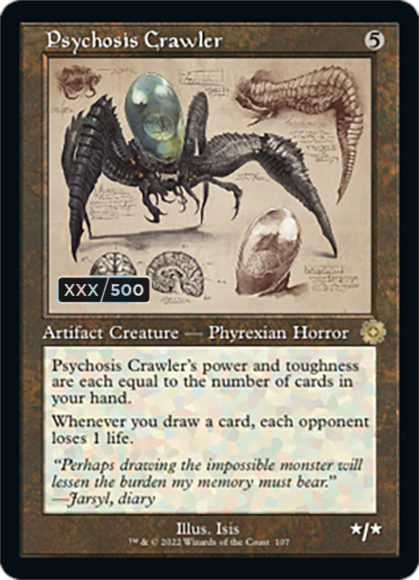 Psychosis Crawler (Retro Schematic) (Serialized) [The Brothers' War Retro Artifacts] | Black Swamp Games