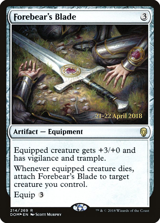 Forebear's Blade [Dominaria Prerelease Promos] | Black Swamp Games