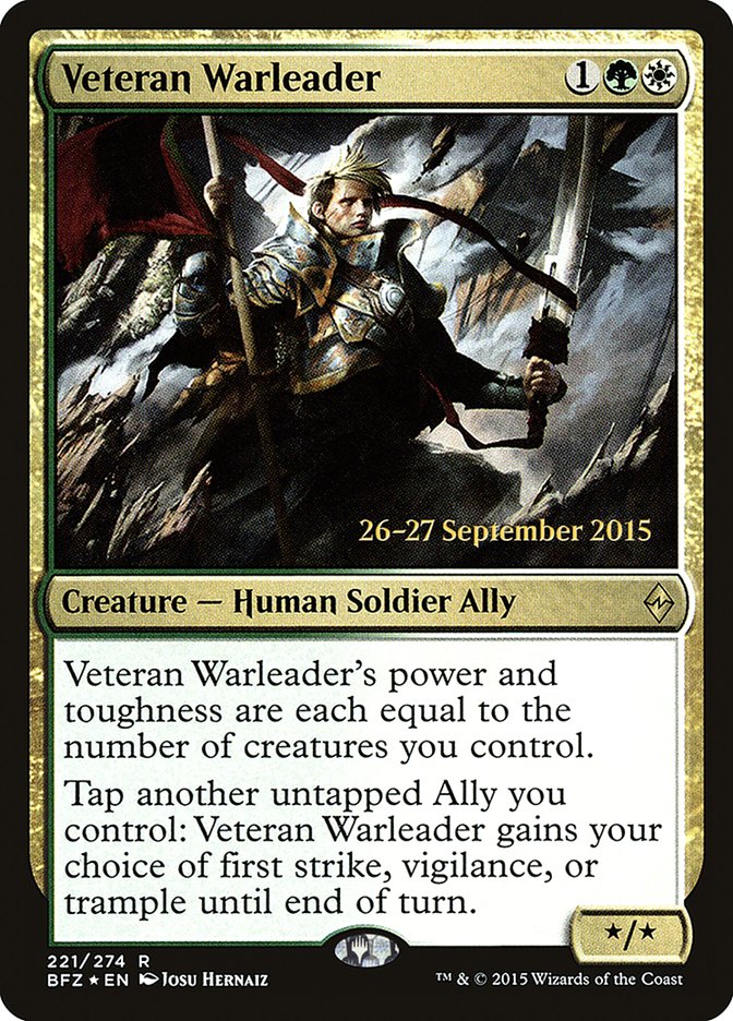Veteran Warleader [Battle for Zendikar Prerelease Promos] | Black Swamp Games