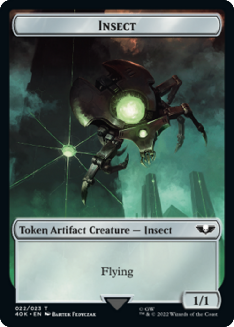 Necron Warrior // Insect Double-Sided Token [Warhammer 40,000 Tokens] | Black Swamp Games