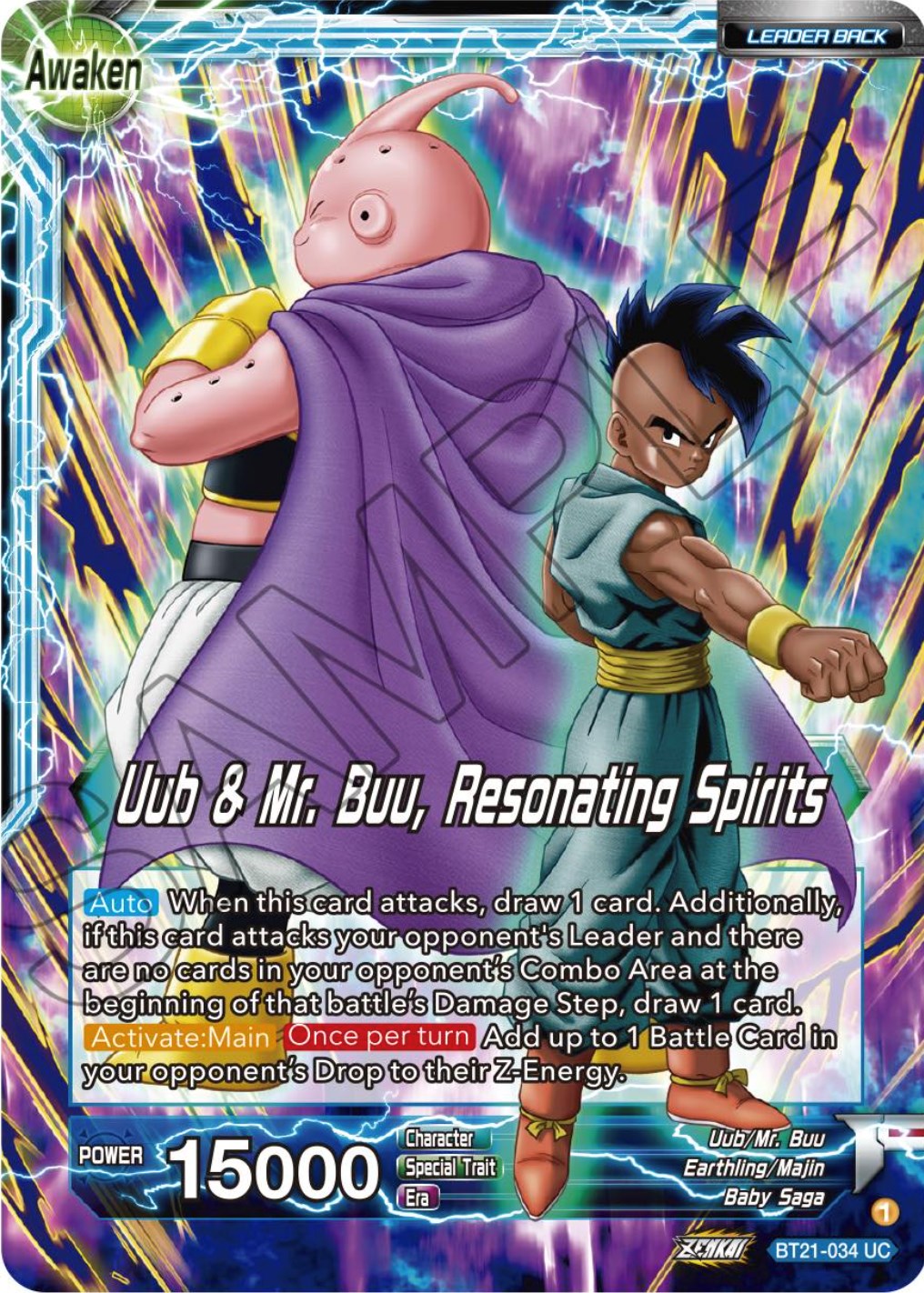 Uub // Uub & Mr. Buu, Resonating Spirits (BT21-034) [Wild Resurgence] | Black Swamp Games