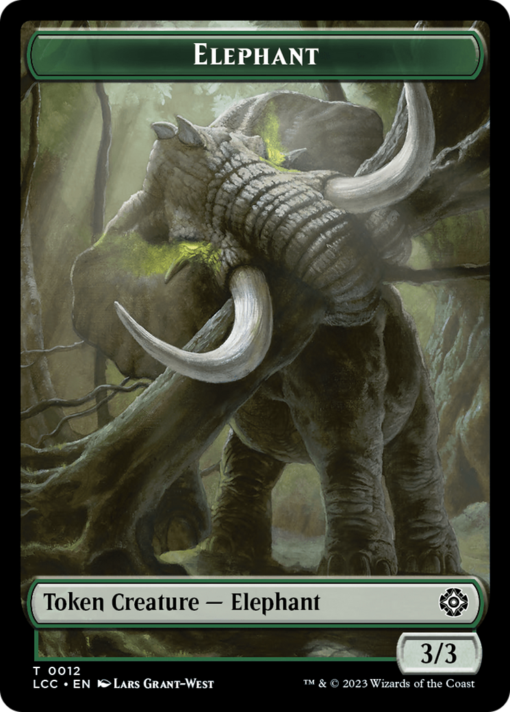 Elephant // Dinosaur (0010) Double-Sided Token [The Lost Caverns of Ixalan Commander Tokens] | Black Swamp Games