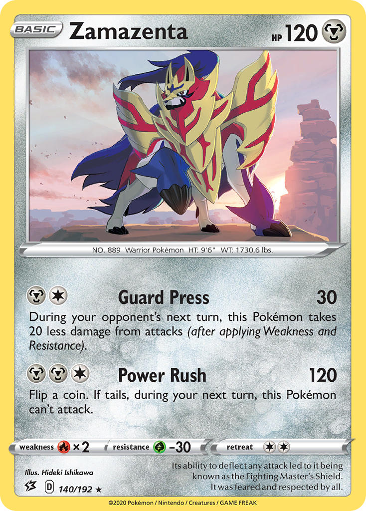 Zamazenta (140/192) (Cracked Ice Holo) (Theme Deck Exclusive) [Sword & Shield: Rebel Clash] | Black Swamp Games