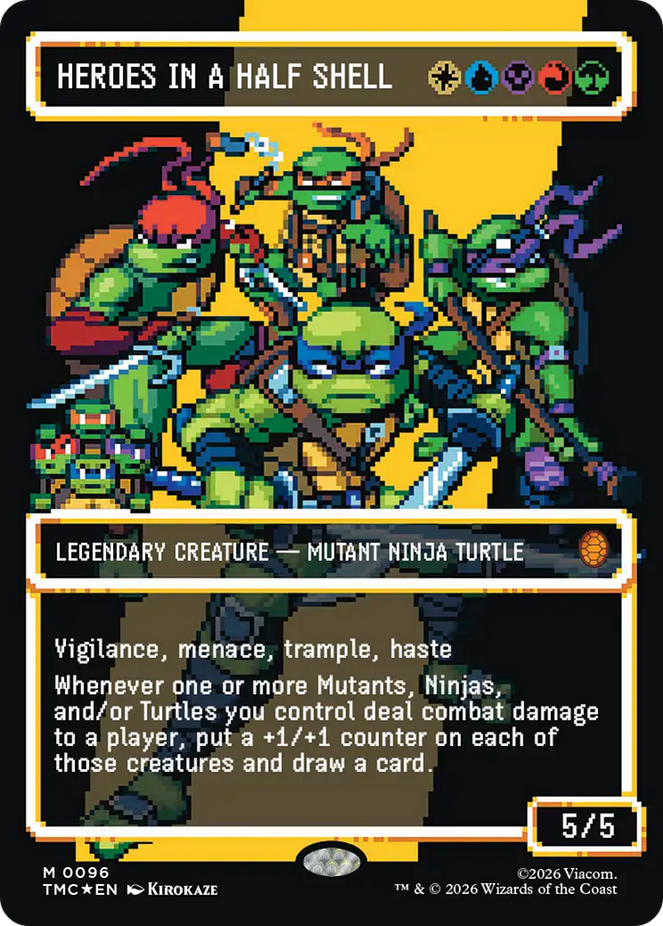 Heroes in a Half Shell (0096) (Borderless) (Surge Foil) [Teenage Mutant Ninja Turtles Commander] | Black Swamp Games