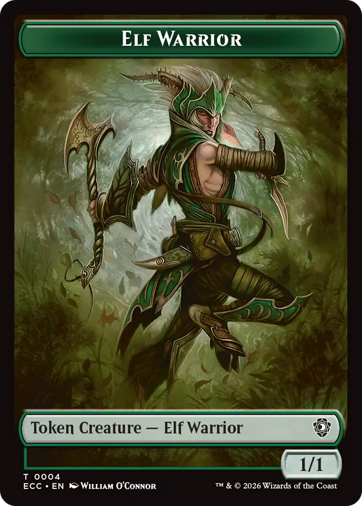Elf Warrior (0004) // Plant (0005) Double-Sided Token [Lorwyn Eclipsed Tokens] | Black Swamp Games