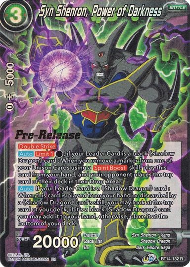Syn Shenron, Power of Darkness (BT14-132) [Cross Spirits Prerelease Promos] | Black Swamp Games