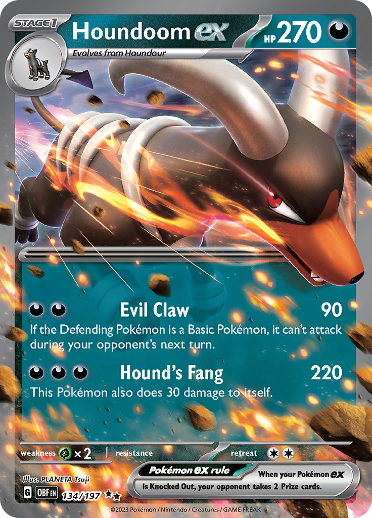 Houndoom ex (134/197) [Scarlet & Violet: Obsidian Flames] | Black Swamp Games