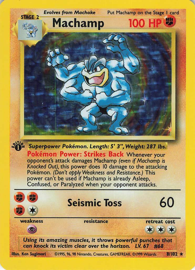 Machamp (8/102) (Shadowed Border) [Base Set 1st Edition] | Black Swamp Games