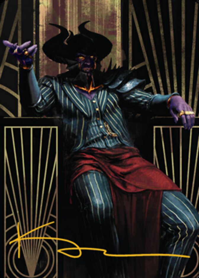 Ob Nixilis, the Adversary 2 Art Card (Gold-Stamped Signature) [Streets of New Capenna Art Series] | Black Swamp Games