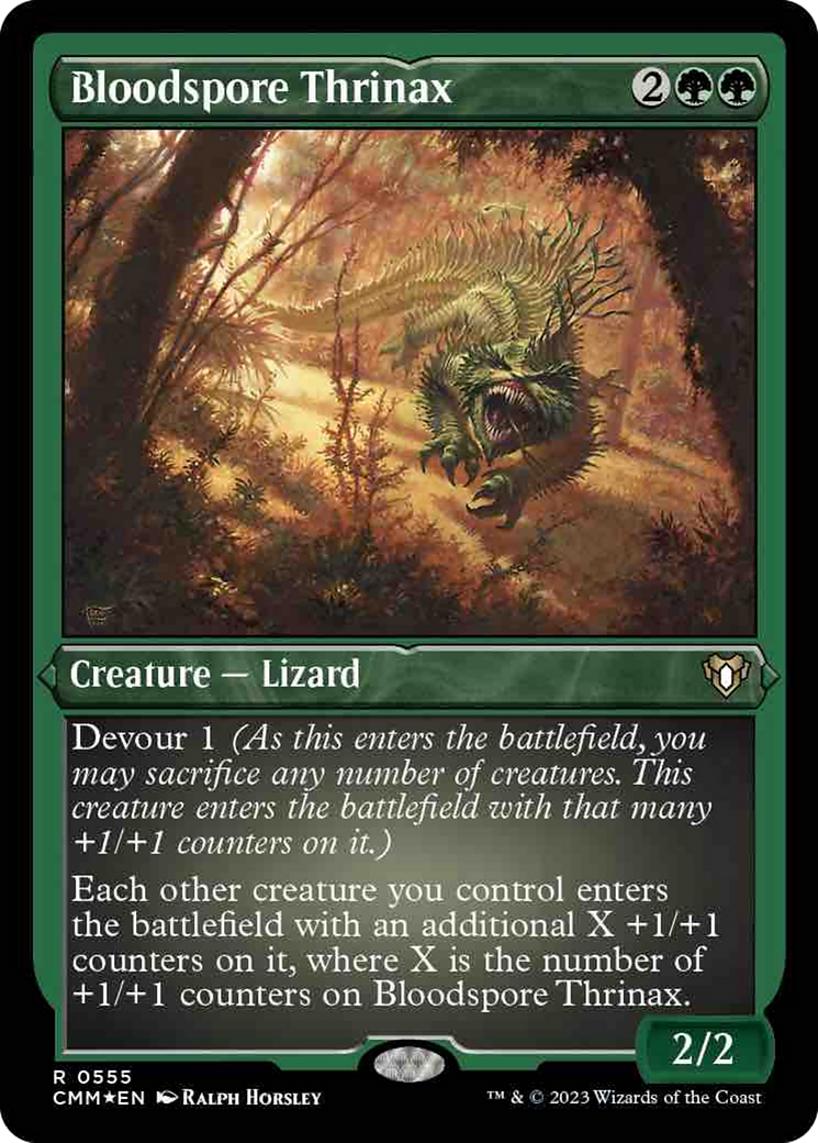 Bloodspore Thrinax (Foil Etched) [Commander Masters] | Black Swamp Games