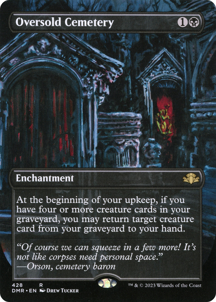 Oversold Cemetery (Borderless Alternate Art) [Dominaria Remastered] | Black Swamp Games