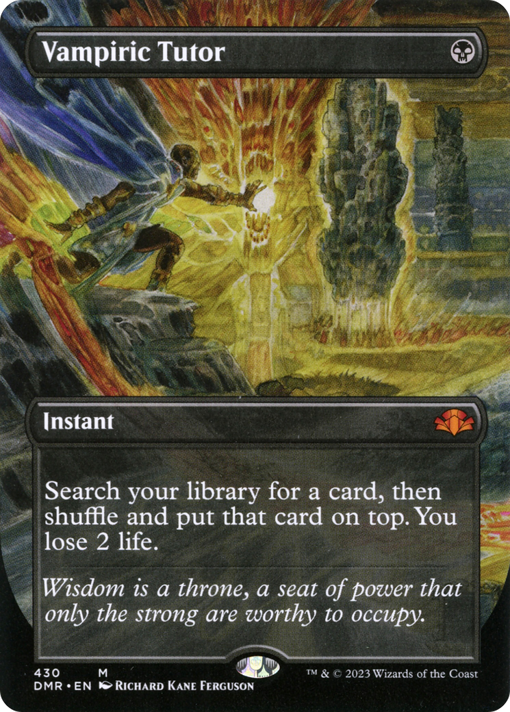 Vampiric Tutor (Borderless Alternate Art) [Dominaria Remastered] | Black Swamp Games