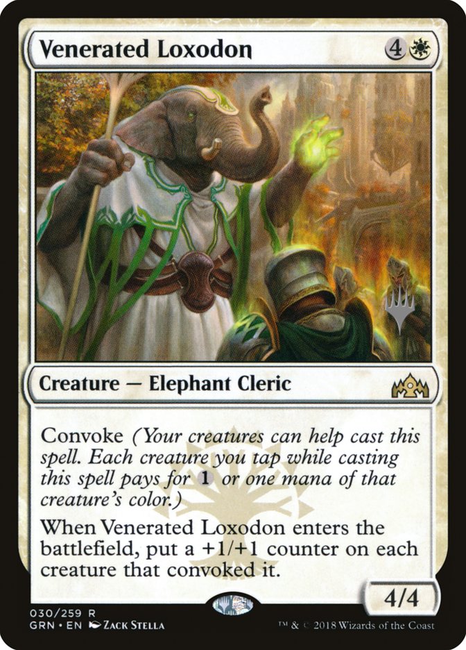 Venerated Loxodon (Promo Pack) [Guilds of Ravnica Promos] | Black Swamp Games