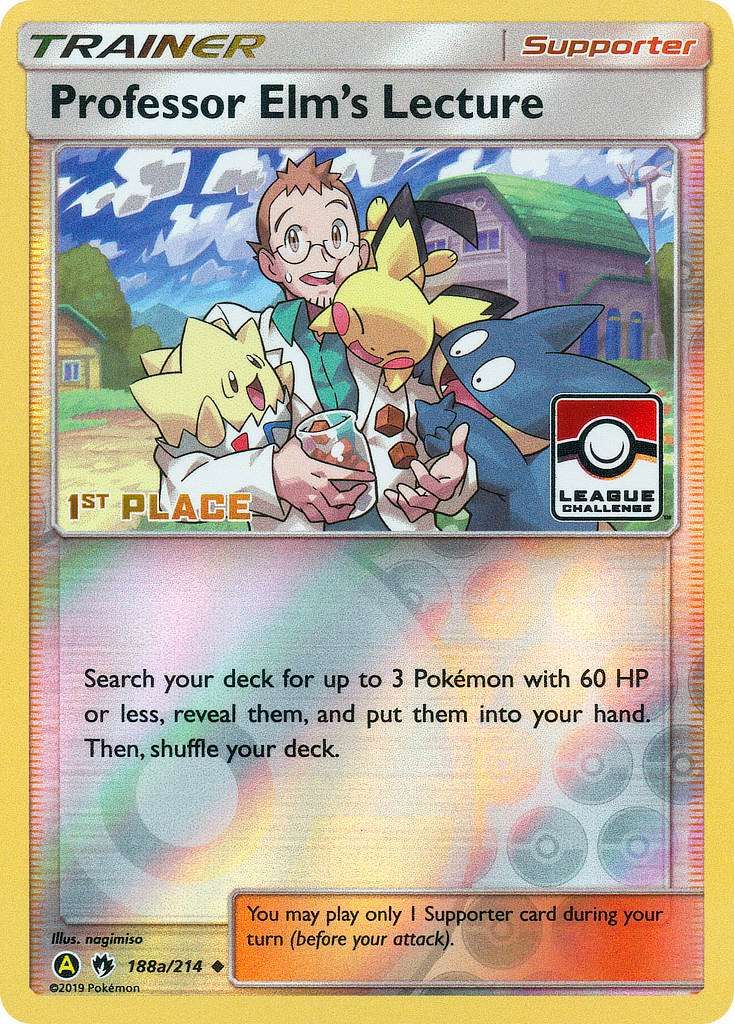 Professor Elm's Lecture (188a/214) (League Promo 1st Place) [Sun & Moon: Lost Thunder] | Black Swamp Games