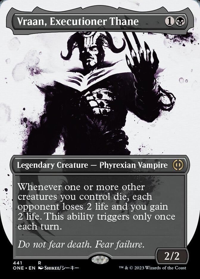 Vraan, Executioner Thane (Borderless Ichor Step-and-Compleat Foil) [Phyrexia: All Will Be One] | Black Swamp Games