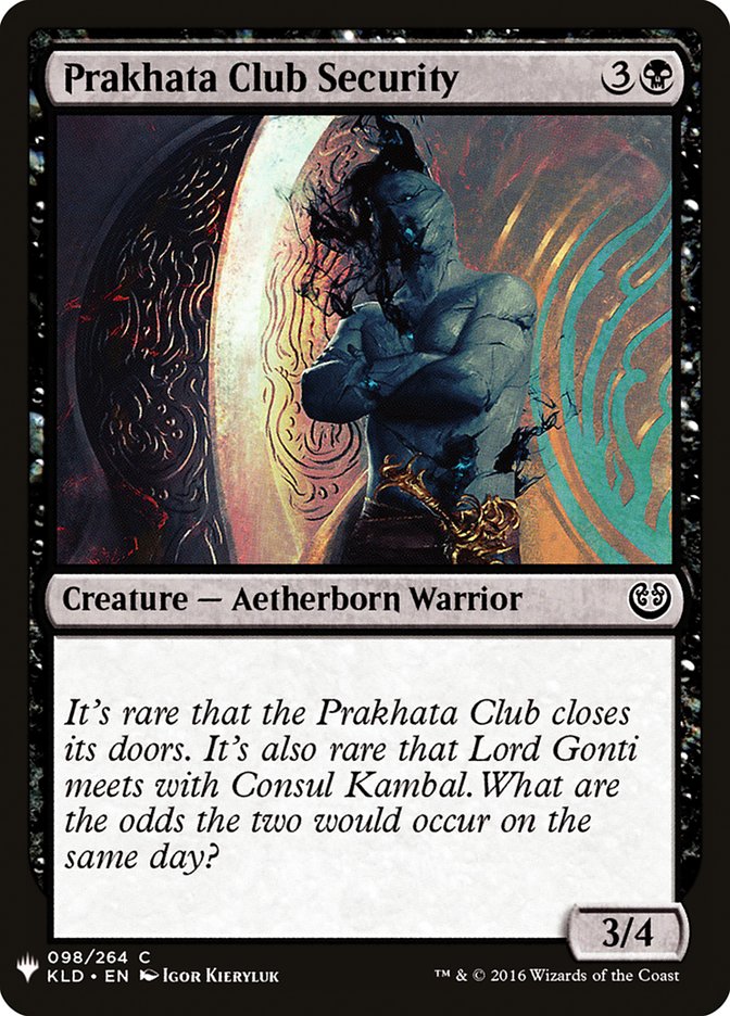 Prakhata Club Security [Mystery Booster] | Black Swamp Games