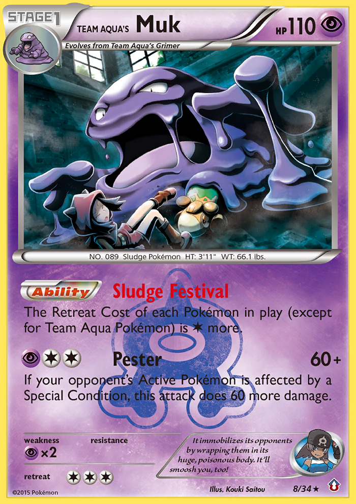 Team Aqua's Muk (8/34) [XY: Double Crisis] | Black Swamp Games