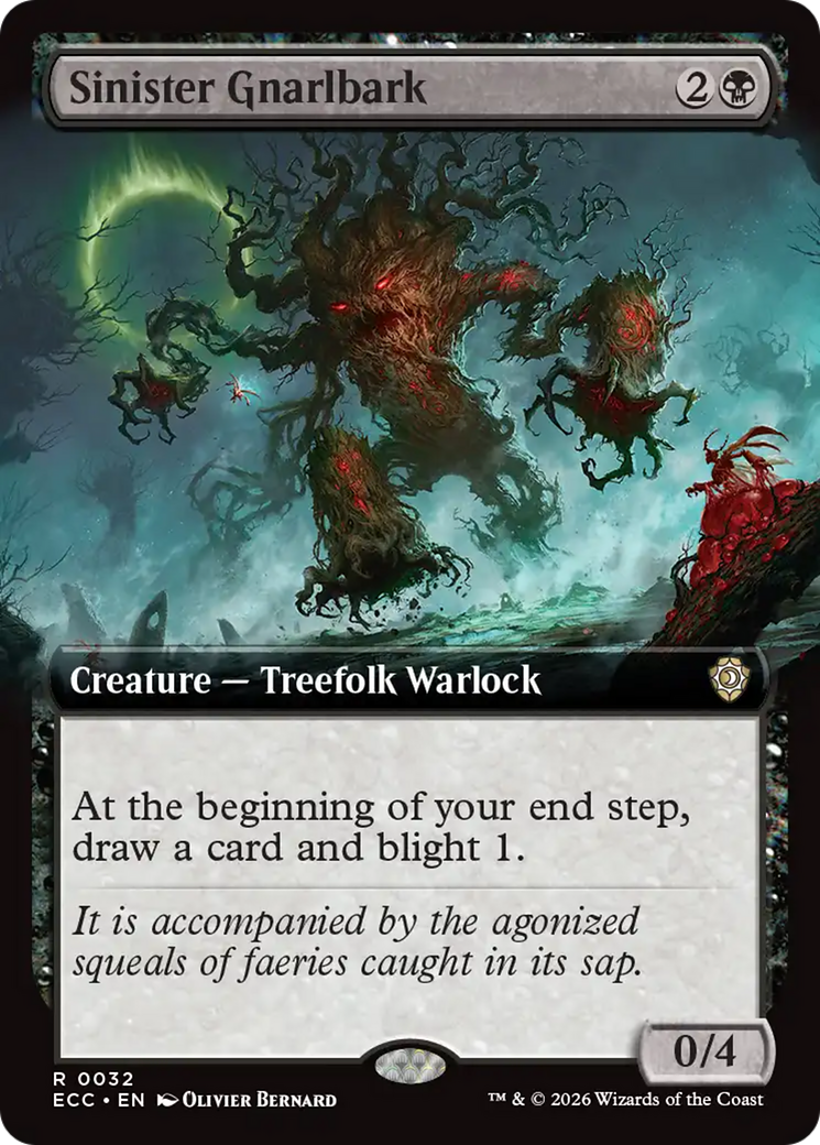 Sinister Gnarlbark (Extended Art) [Lorwyn Eclipsed Commander] | Black Swamp Games
