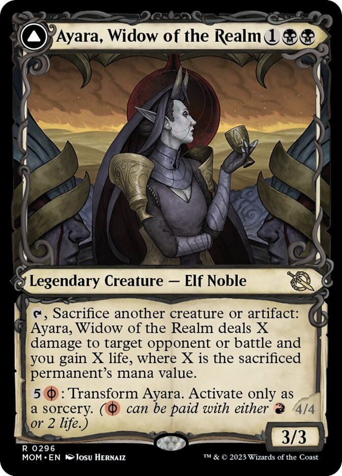 Ayara, Widow of the Realm // Ayara, Furnace Queen (Showcase Planar Booster Fun) [March of the Machine] | Black Swamp Games