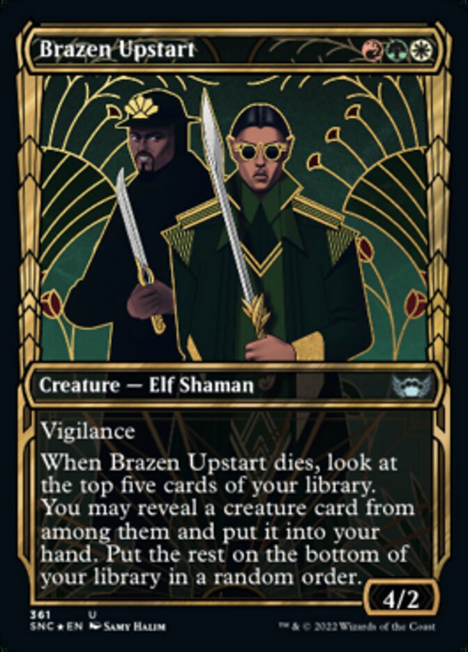 Brazen Upstart (Showcase Golden Age Gilded Foil) [Streets of New Capenna] | Black Swamp Games