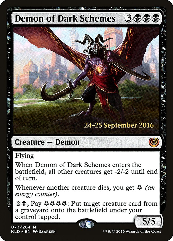 Demon of Dark Schemes [Kaladesh Prerelease Promos] | Black Swamp Games