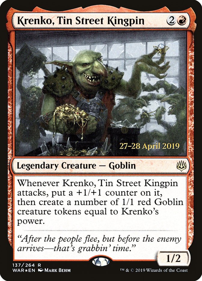 Krenko, Tin Street Kingpin [War of the Spark Prerelease Promos] | Black Swamp Games