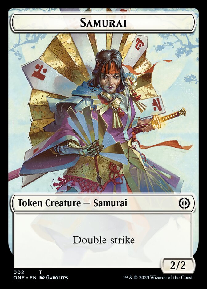 Rebel // Samurai Double-Sided Token [Phyrexia: All Will Be One Tokens] | Black Swamp Games