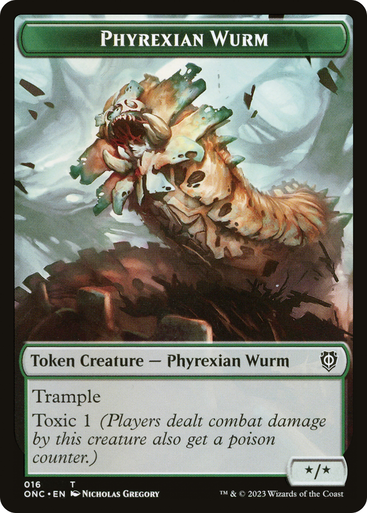 Phyrexian Wurm // Phyrexian Insect Double-Sided Token [Phyrexia: All Will Be One Commander Tokens] | Black Swamp Games