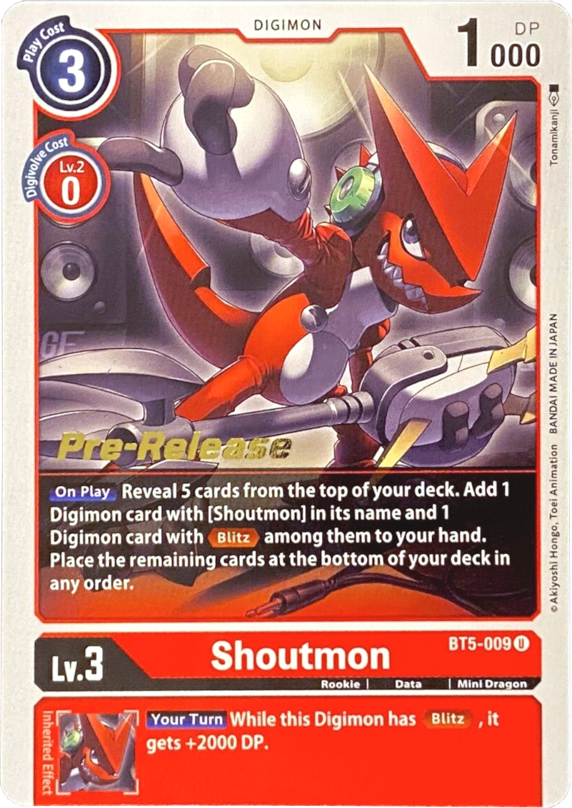 Shoutmon [BT5-009] [Battle of Omni Pre-Release Promos] | Black Swamp Games