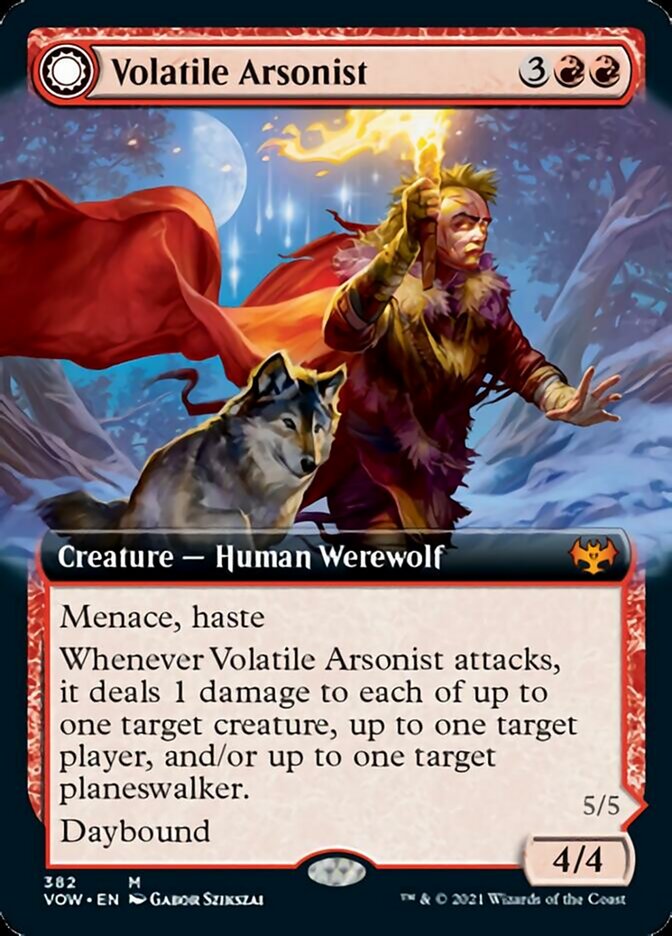 Volatile Arsonist // Dire-Strain Anarchist (Extended Art) [Innistrad: Crimson Vow] | Black Swamp Games