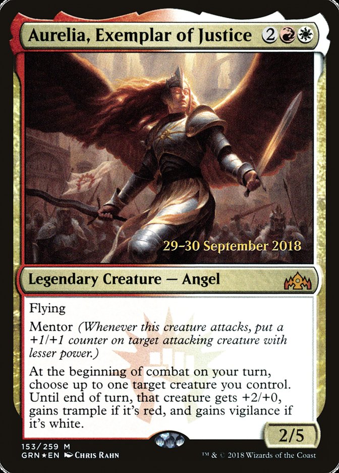 Aurelia, Exemplar of Justice [Guilds of Ravnica Prerelease Promos] | Black Swamp Games