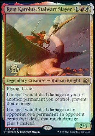 Rem Karolus, Stalwart Slayer [Innistrad: Midnight Hunt Prerelease Promos] | Black Swamp Games