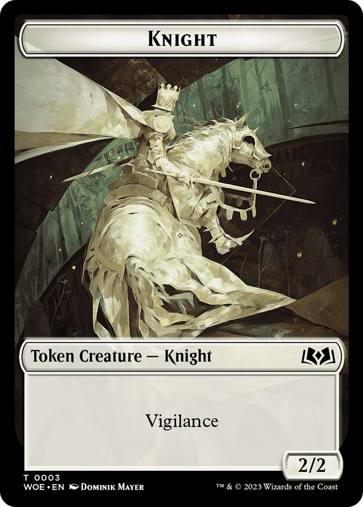 Knight // Food (0012) Double-Sided Token [Wilds of Eldraine Tokens] | Black Swamp Games