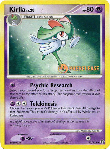 Kirlia (53/132) (Prerelease Promo) [Diamond & Pearl: Black Star Promos] | Black Swamp Games