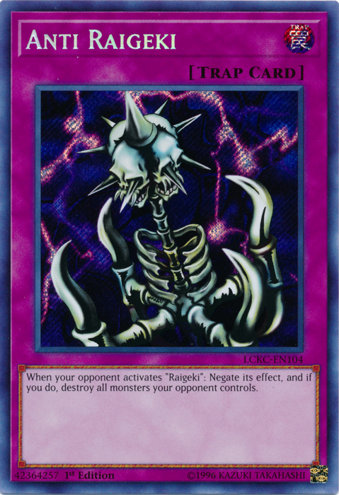 Anti Raigeki [LCKC-EN104] Secret Rare | Black Swamp Games
