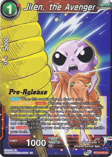 Jiren, the Avenger (BT14-018) [Cross Spirits Prerelease Promos] | Black Swamp Games