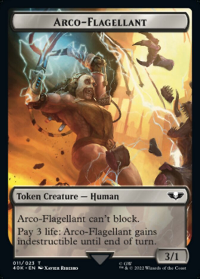 Soldier (004) // Arco-Flagellant Double-Sided Token (Surge Foil) [Warhammer 40,000 Tokens] | Black Swamp Games