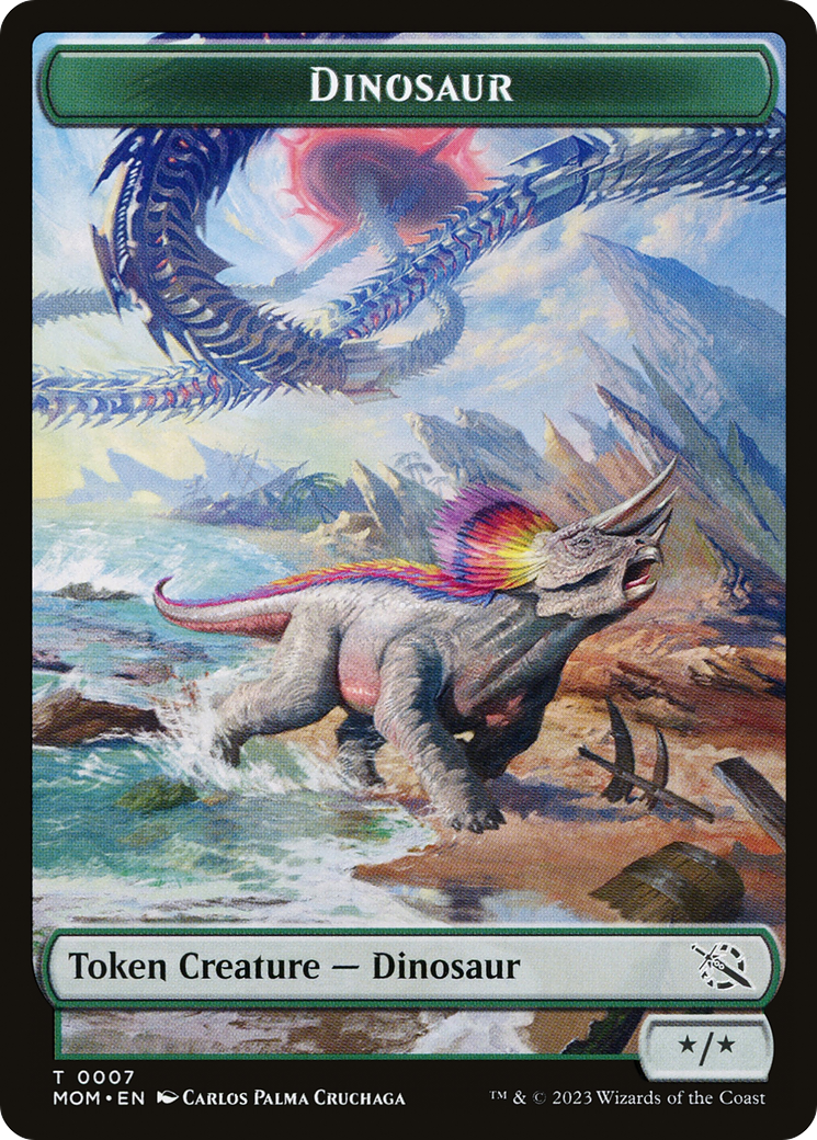 Phyrexian Myr // Dinosaur Double-Sided Token [March of the Machine Tokens] | Black Swamp Games