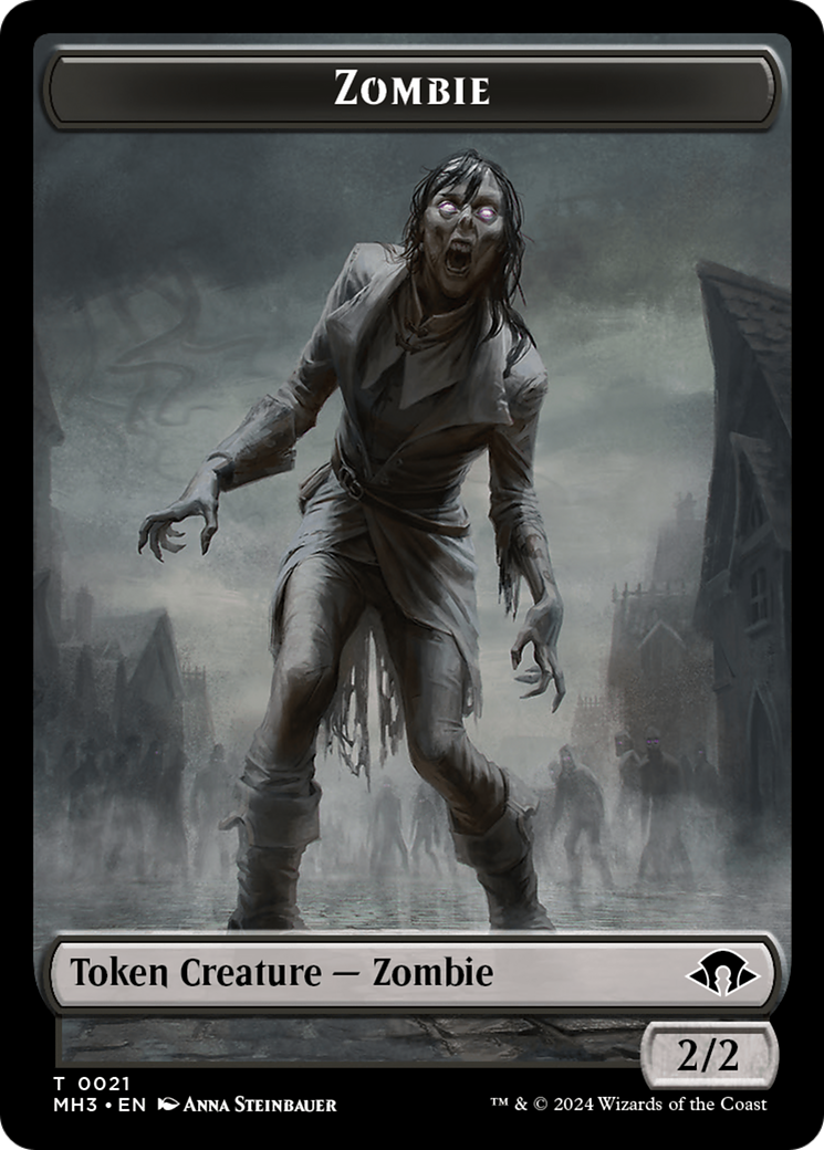 Elephant // Zombie Double-Sided Token [Modern Horizons 3 Commander Tokens] | Black Swamp Games