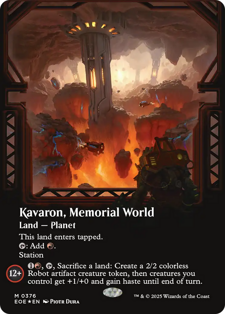 Kavaron, Memorial world (Borderless) (Galaxy Foil) [Edge of Eternities] | Black Swamp Games