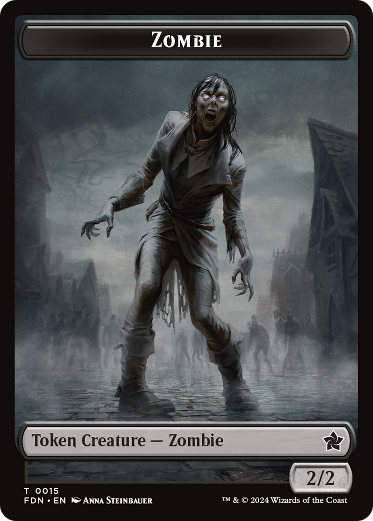 Faerie // Zombie Double-Sided Token [Foundations Tokens] | Black Swamp Games