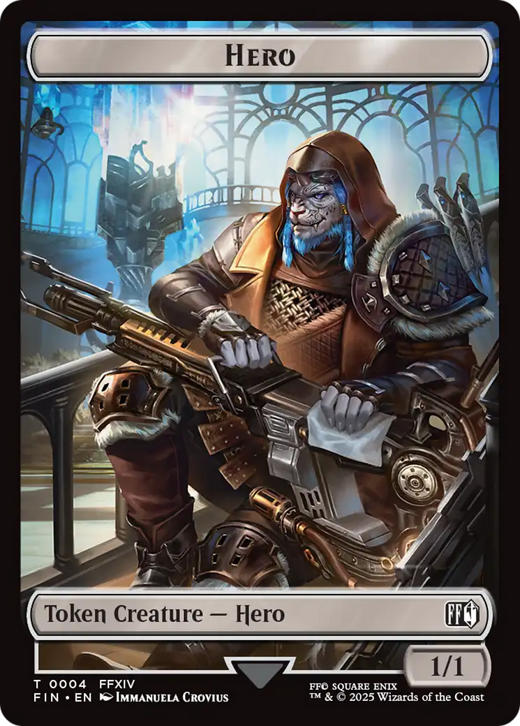 Hero (0004) // Wizard (0015) Double-Sided Token [FINAL FANTASY Tokens] | Black Swamp Games