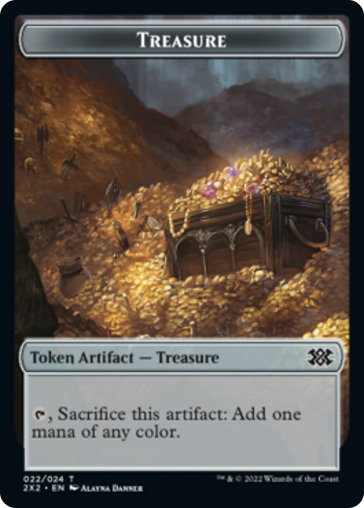 Zombie // Treasure Double-Sided Token [Double Masters 2022 Tokens] | Black Swamp Games