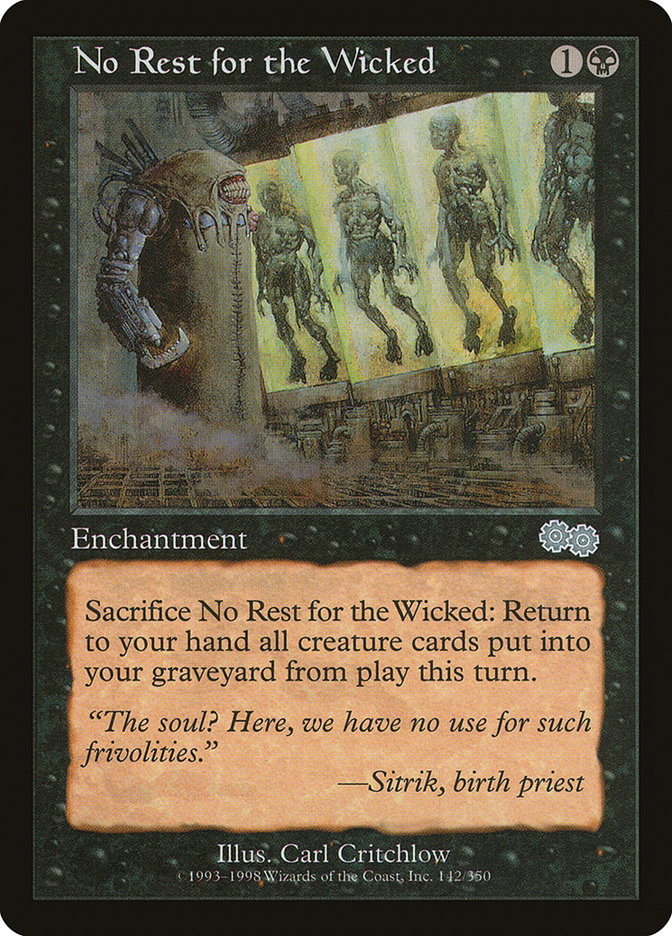 No Rest for the Wicked [Urza's Saga] | Black Swamp Games